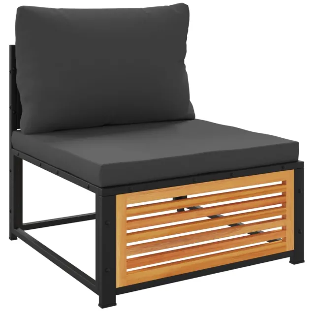 Salon de jardin avec coussins 4 pcs bois d'acacia massif