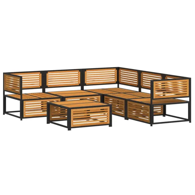 Salon de jardin avec coussins 6 pcs bois d'acacia solide