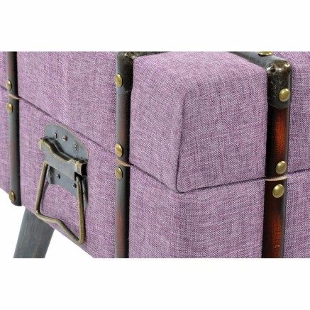 Kruk DKD Home Decor  Metaal Polyester Fuchsia Hout MDF (102 x 42 x 40, 2