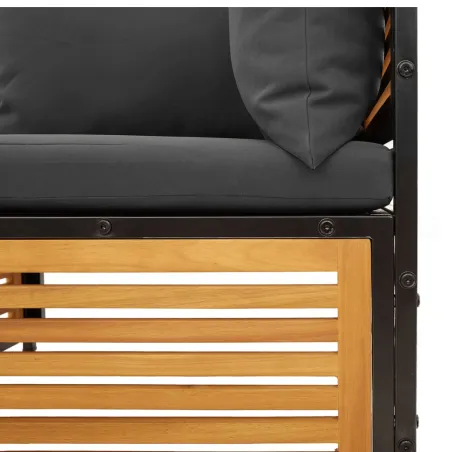 Salon de jardin avec coussins 10 pcs bois d'acacia solide