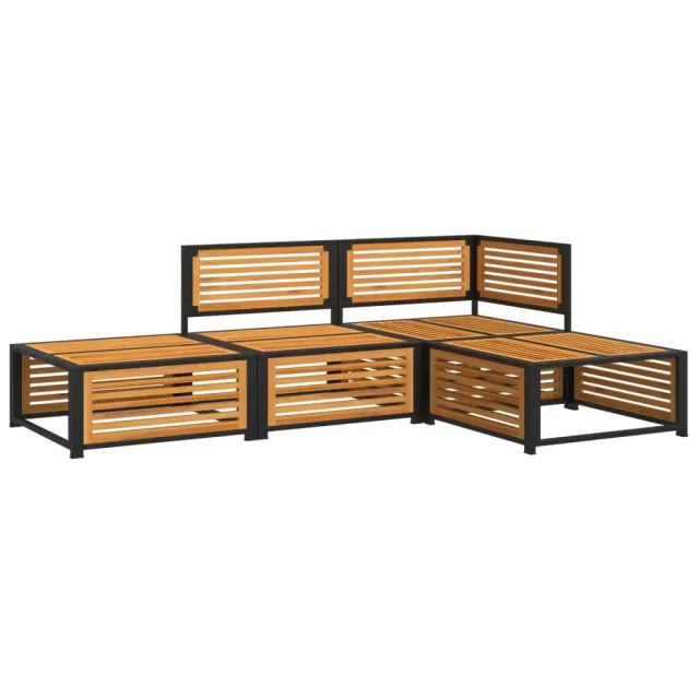Salon de jardin avec coussins 4 pcs bois d'acacia massif