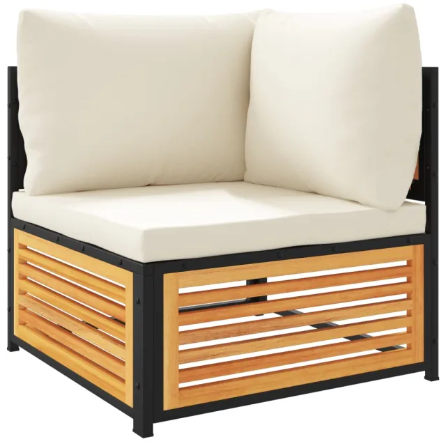 Salon de jardin avec coussins 4 pcs bois d'acacia massif