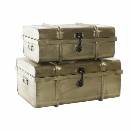 Chest DKD Home Decor Metal (68 x 42 x 31 cm) (58 x 35.5 x 25 cm) (2 pc