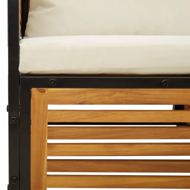 Salon de jardin avec coussins 7 pcs bois massif d'acacia