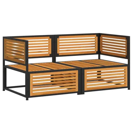 Salon de jardin avec coussins 2 pcs bois massif acacia