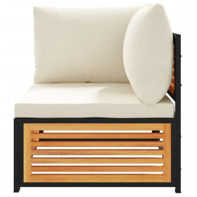 Salon de jardin avec coussins 2 pcs bois massif acacia