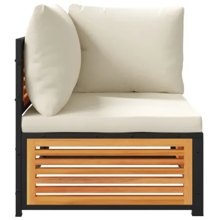 Salon de jardin avec coussins 2 pcs bois massif acacia