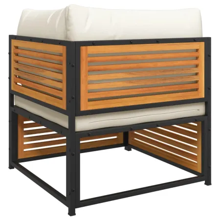 Salon de jardin avec coussins 2 pcs bois massif acacia