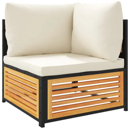 Salon de jardin avec coussins 3 pcs bois massif d'acacia