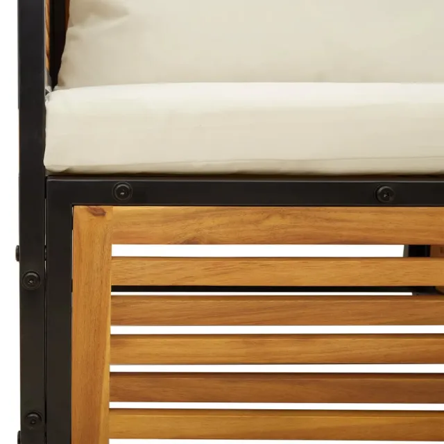 Salon de jardin avec coussins 5 pcs Bois d'acacia solide