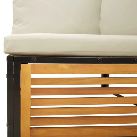 Salon de jardin avec coussins 8 pcs bois massif d'acacia