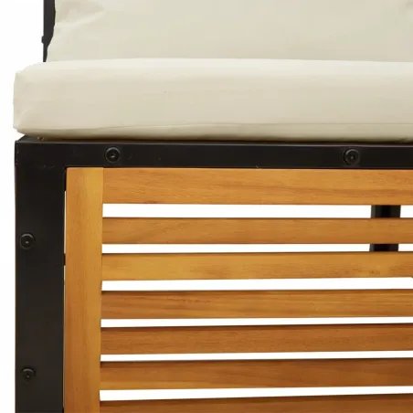 Salon de jardin avec coussins 9 pcs bois massif d'acacia