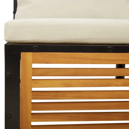 Salon de jardin avec coussins 7 pcs bois massif d'acacia