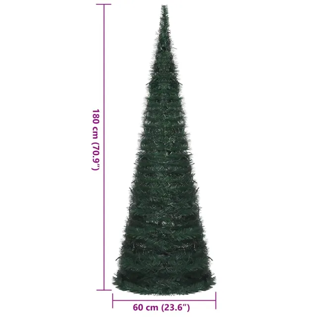 Sapin de Noël artificiel pré-éclairé avec guirlandes vert 180cm