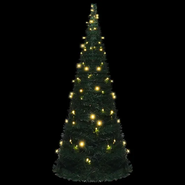 Sapin de Noël artificiel pré-éclairé avec guirlandes vert 210cm