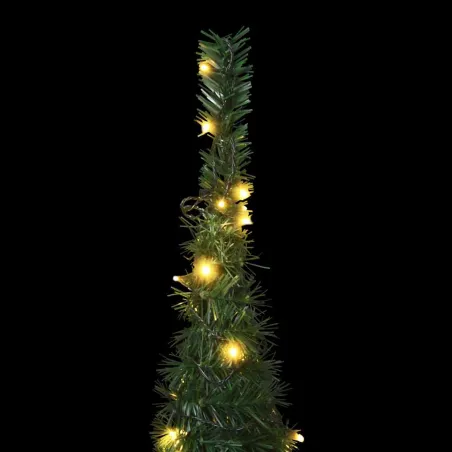 Sapin de Noël artificiel pré-éclairé avec guirlandes vert 210cm