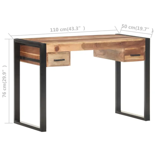 Bureau 110x50x76 cm Bois solide