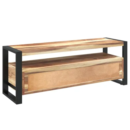 Meuble TV 120x35x45 cm Bois massif avec finition miel