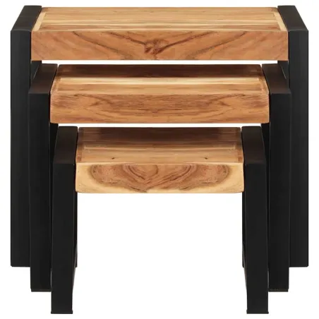 Tables gigognes 3 pcs Bois solide