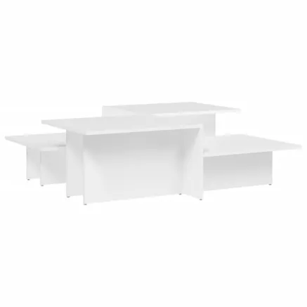 Tables basses 2 pcs blanc bois d'ingénierie 2