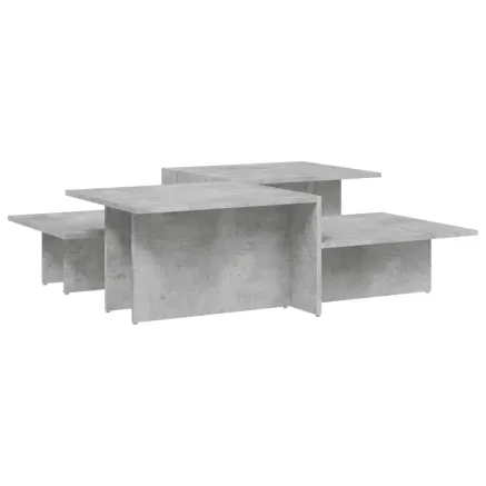 Tables basses 2 pcs gris béton bois d'ingénierie 2