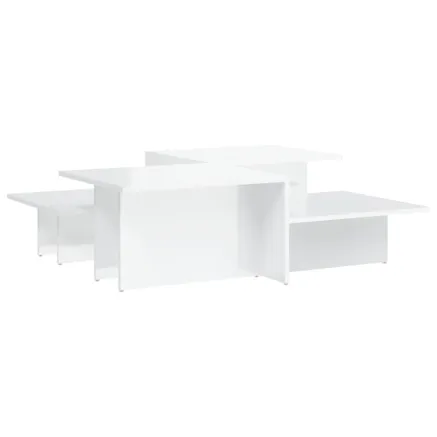 Tables basses 2 pcs blanc brillant bois d'ingénierie 2
