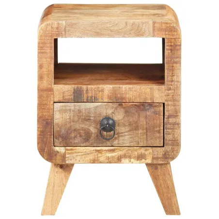 Table de chevet 30x30x41 cm Bois de manguier brut