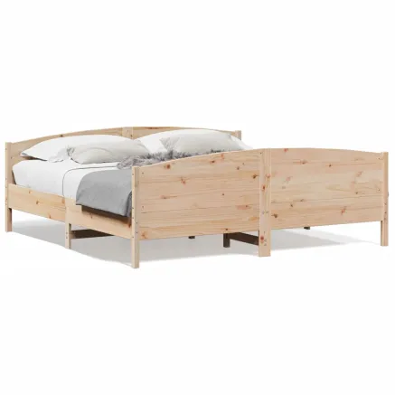 Cadre de lit sans matelas 200x200 cm bois massif de pin 2