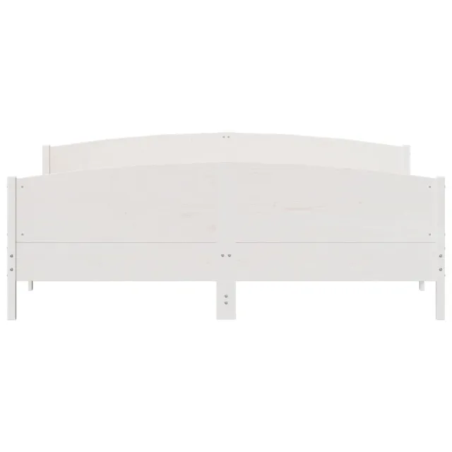 Cadre de lit sans matelas blanc 200x200 cm bois massif de pin