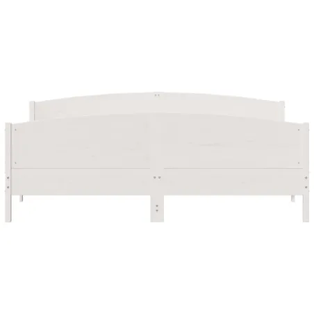 Cadre de lit sans matelas blanc 180x200 cm bois massif de pin