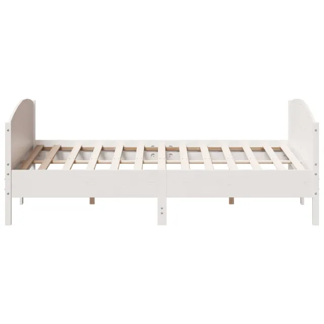 Cadre de lit sans matelas blanc 180x200 cm bois massif de pin