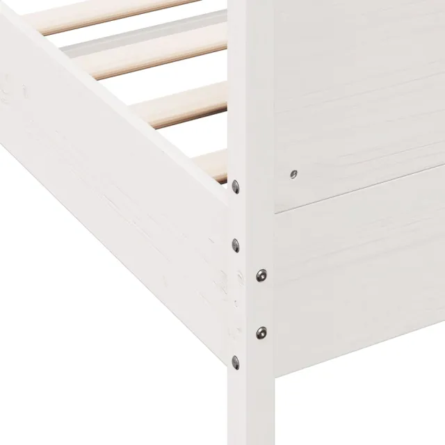 Cadre de lit sans matelas blanc 180x200 cm bois massif de pin