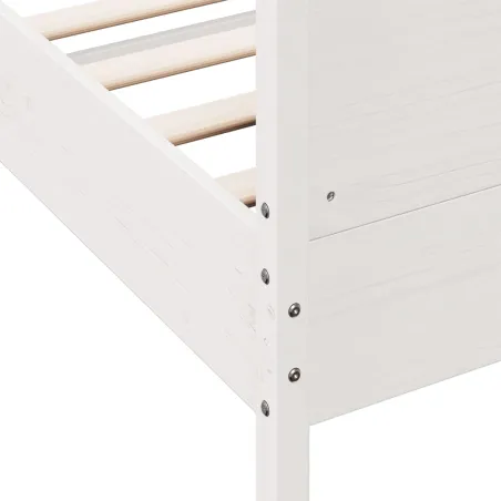 Cadre de lit sans matelas blanc 180x200 cm bois massif de pin