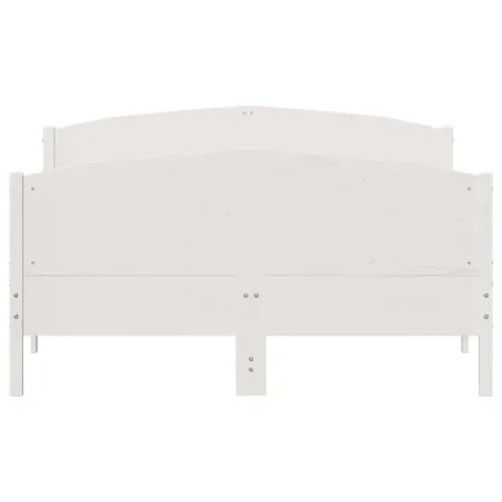 Cadre de lit sans matelas blanc 160x200 cm bois de pin massif