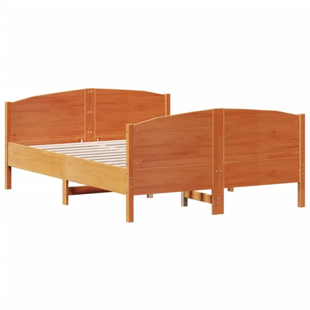 Cadre de lit sans matelas cire marron 160x200cm bois pin massif