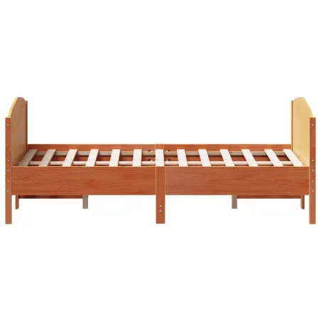 Cadre de lit sans matelas cire marron 160x200cm bois pin massif