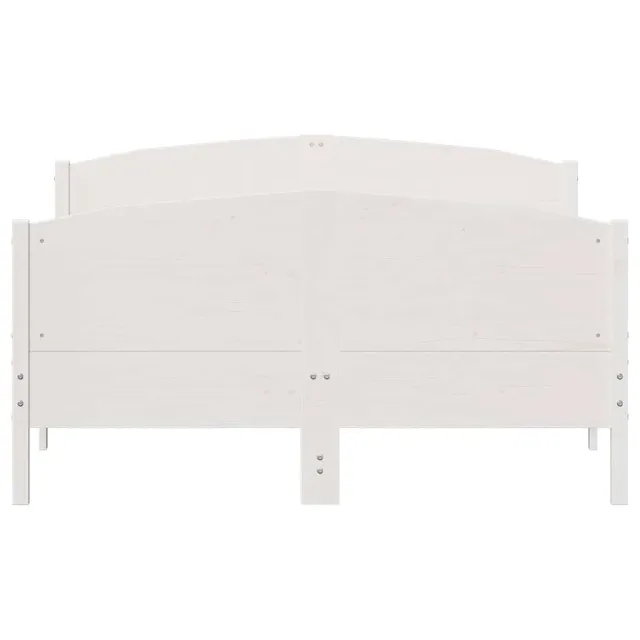 Cadre de lit sans matelas blanc 150x200 cm bois de pin massif