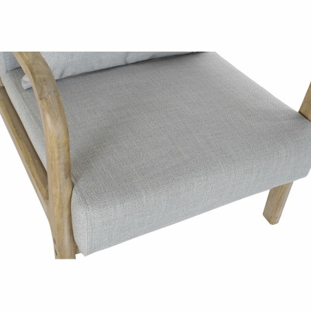 Armstoel DKD Home Decor Grijs Natuurlijk Polyester Rubberwood 65 x 83