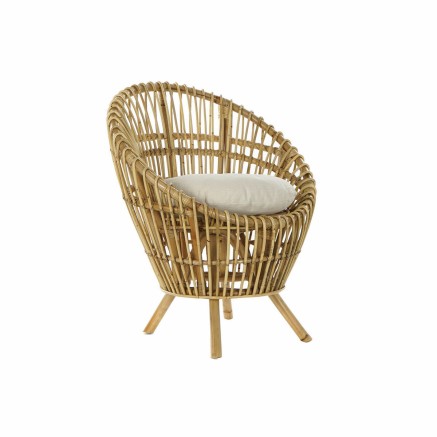 Sillón DKD Home Decor 8424001750092 Natural Algodón Blanco Ratán (7