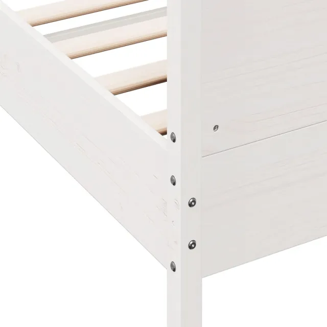Cadre de lit sans matelas blanc 140x200 cm bois de pin massif