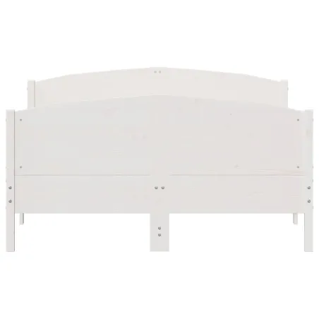 Cadre de lit sans matelas blanc 120x200 cm bois de pin massif