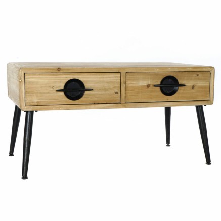 Table d'appoint DKD Home Decor Marron Noir Métal Sapin 100 x 50 x 52,