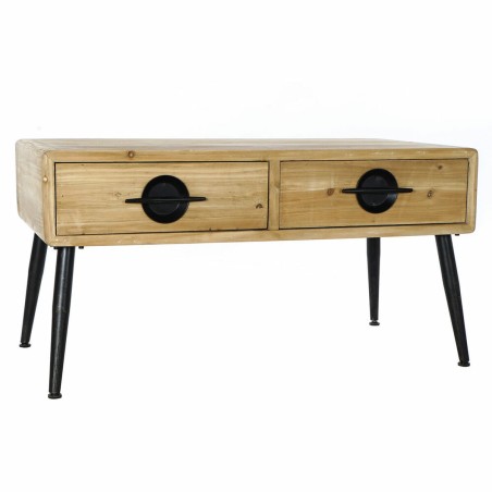 Table d'appoint DKD Home Decor Marron Noir Métal Sapin 100 x 50 x 52,