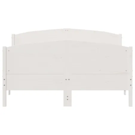 Cadre de lit sans matelas blanc 135x190 cm bois de pin massif