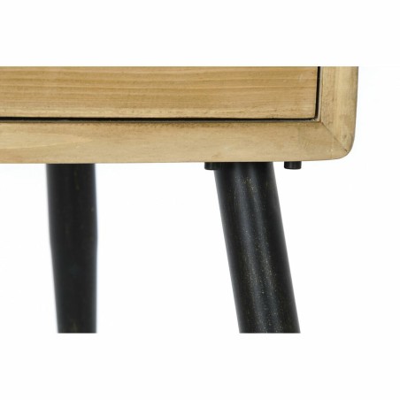 Mesa auxiliar DKD Home Decor Marrón Negro Metal Abeto 100 x 50 x 52,5