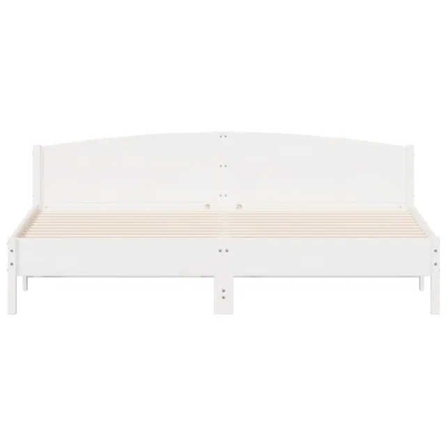 Cadre de lit sans matelas blanc 200x200 cm bois massif de pin