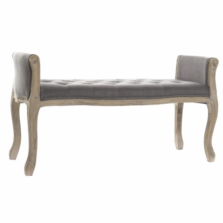Kruk DKD Home Decor  Natuurlijk Donker grijs Rubberwood Canvas 109 x 4