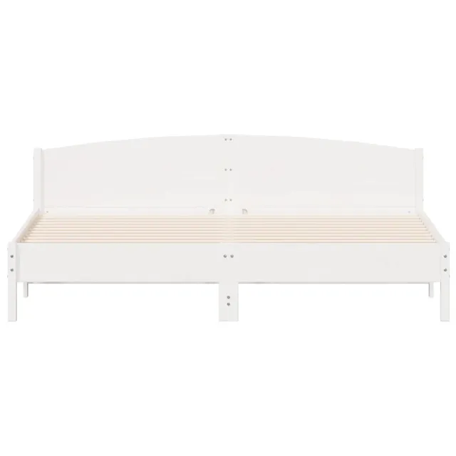 Cadre de lit sans matelas blanc 180x200 cm bois massif de pin