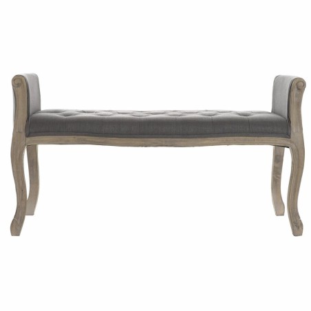Kruk DKD Home Decor  Natuurlijk Donker grijs Rubberwood Canvas 109 x 4