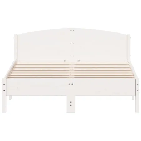 Cadre de lit sans matelas blanc 160x200 cm bois de pin massif